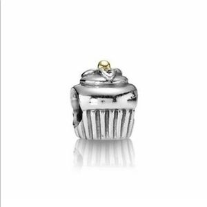 AUTHENTIC PANDORA #790417 TWO TONE SILVER W/ 14K GOLD CUPCAKE CHARM